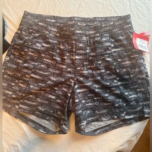 Patterned Black and Gray Women's Shorts